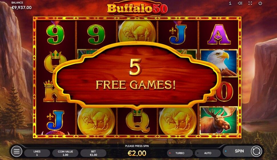 Buffalo 50 Slot - Free Spins