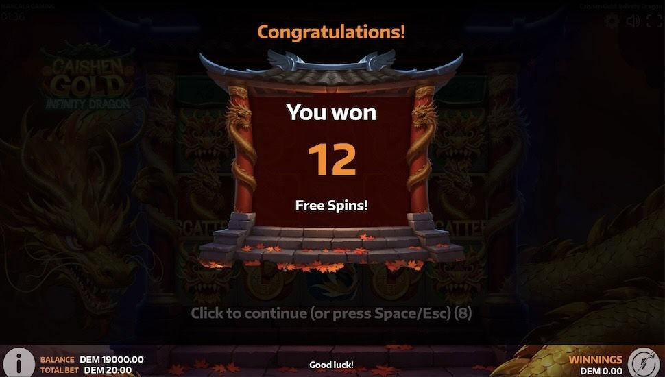 Caishen Gold Infinity Dragon slot Bonus
