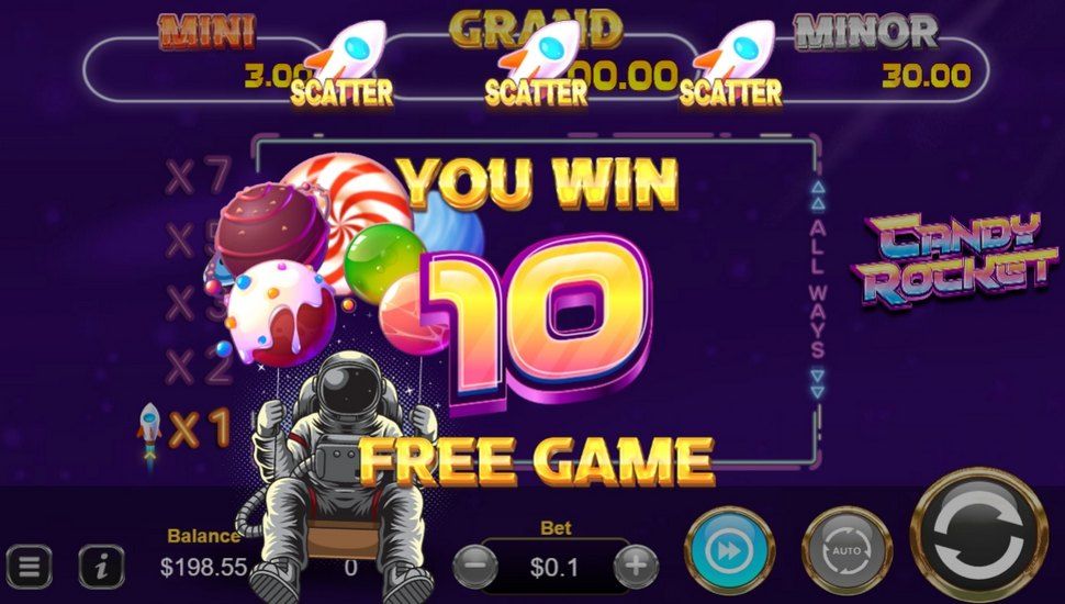 Candy rocket slot free spins
