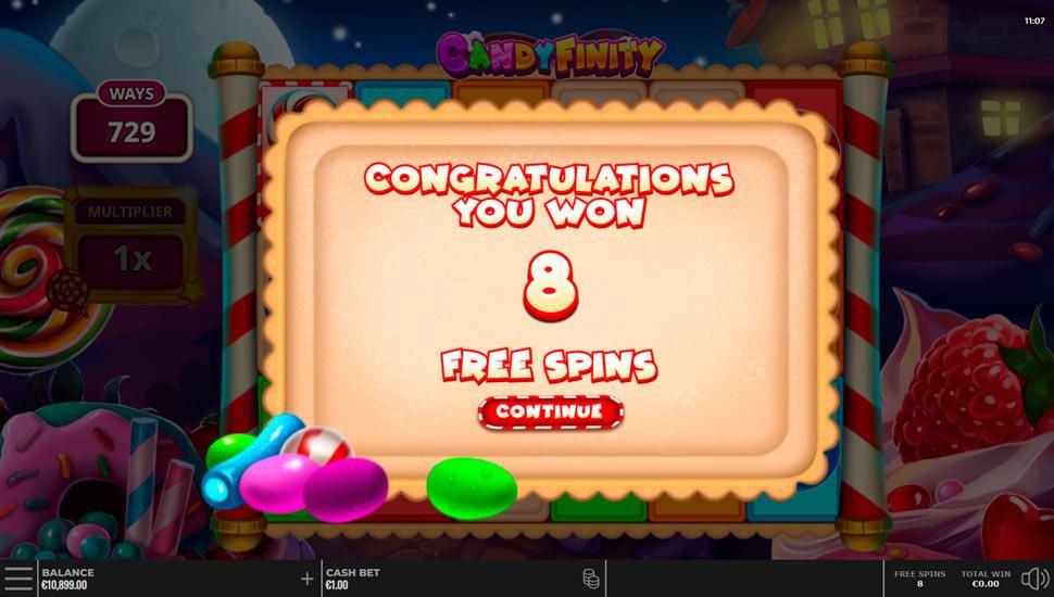 Candyfinity slot Free Spins
