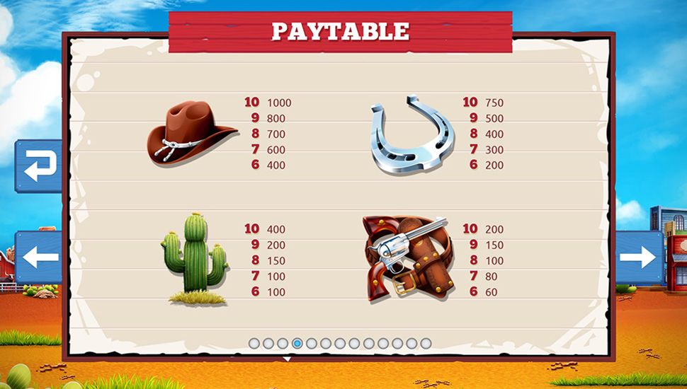 Cash Cowboy Slot - paytable