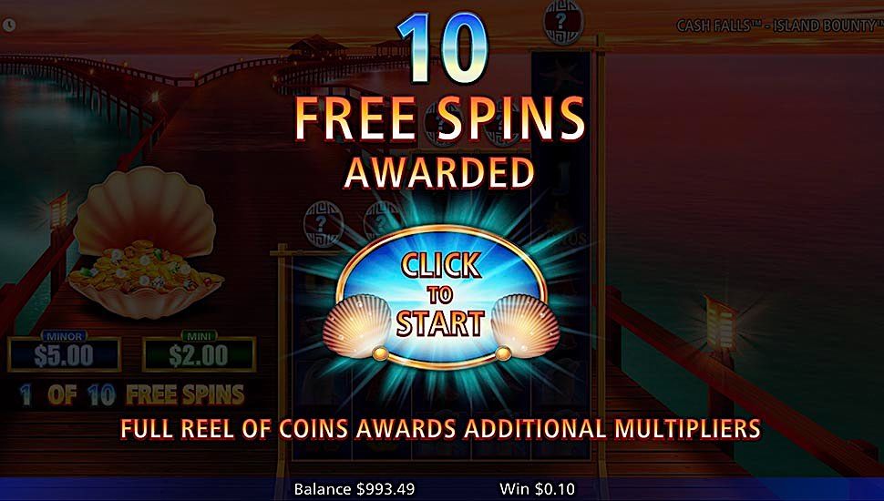 Cash Falls Island Bounty slot free spins