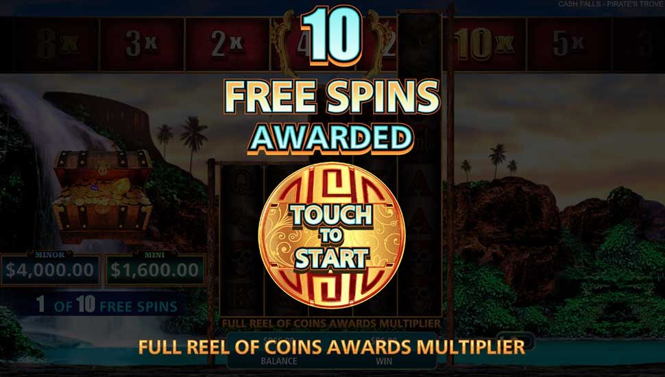 Cash Falls Pirate's Trove slot free spins