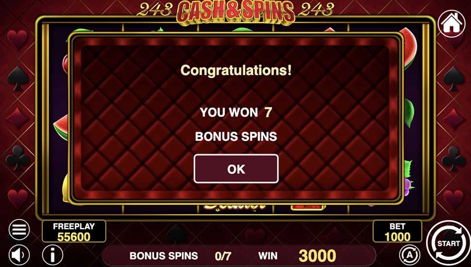 Cash Spins 243 slot free spins