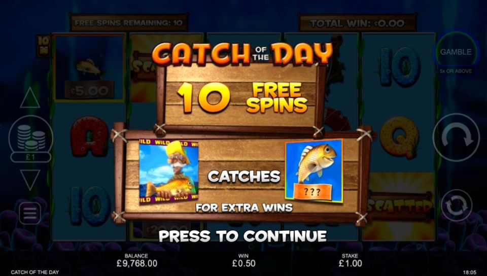 Catch of the Day Slot Free spins