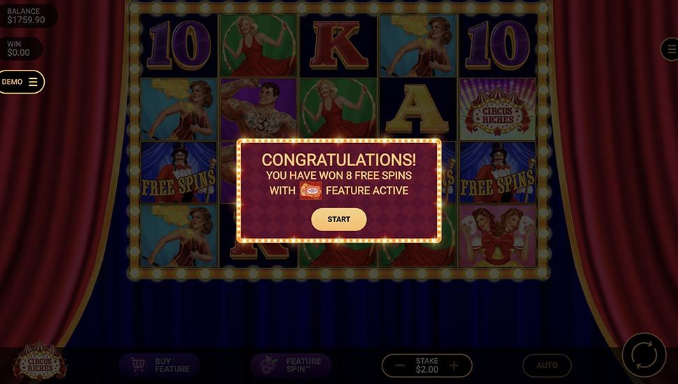 Circus Riches slot free spins