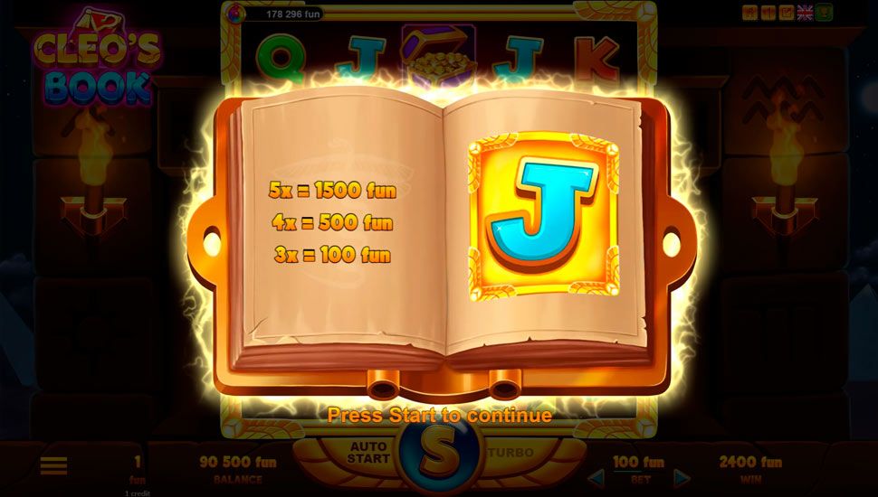 Cleo's Book slot free spins