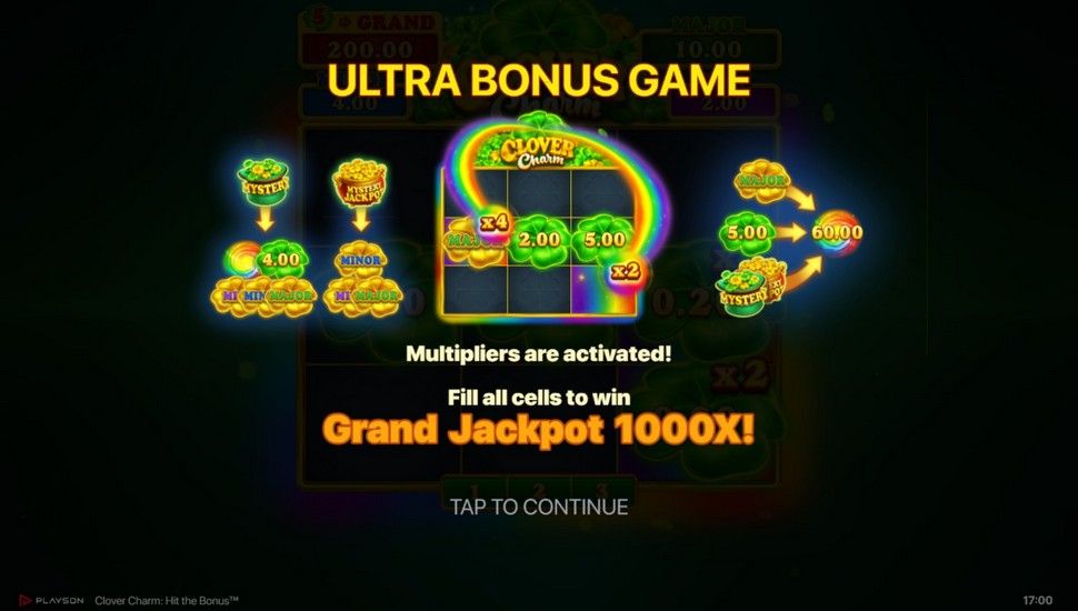 Clover Charm: Hit the Bonus slot ultra bonus game
