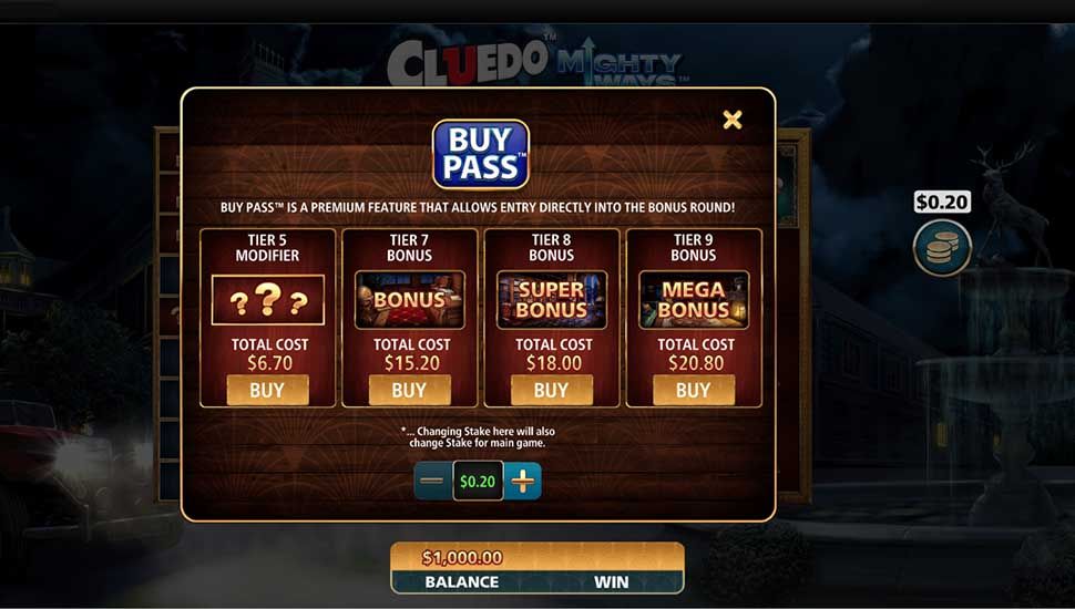 Cluedo Mighty Ways slot Buy Pass