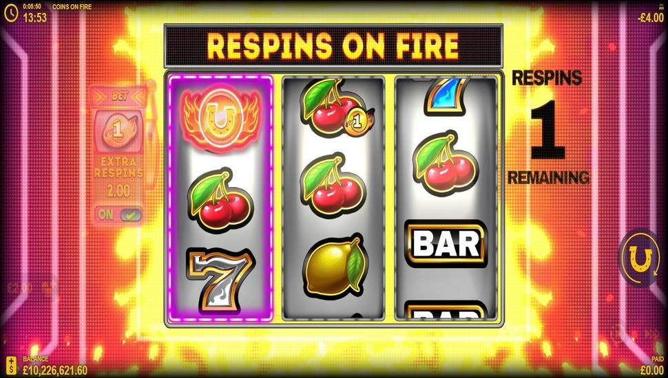 Coins on Fire Slot - Respins
