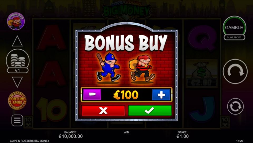 Cops 'n' Robbers Big Money slot Bonus buy