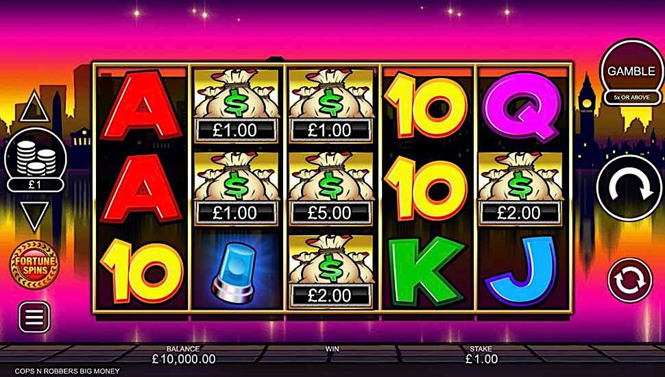 Cops 'n' Robbers Big Money slot gameplay