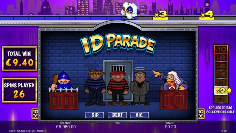 Cops 'n' Robbers Big Money slot ID Parade