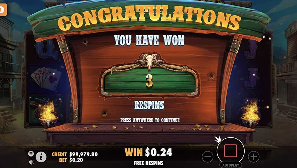 Cowboy Coins slot Free Respin Feature