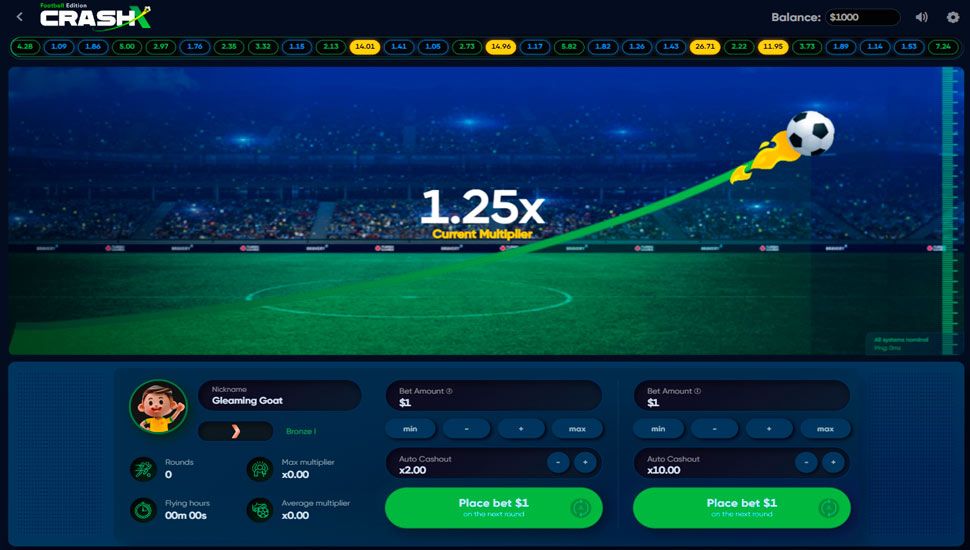 Crash X Football Edition Crash Game - Review, Free & Demo Play preview