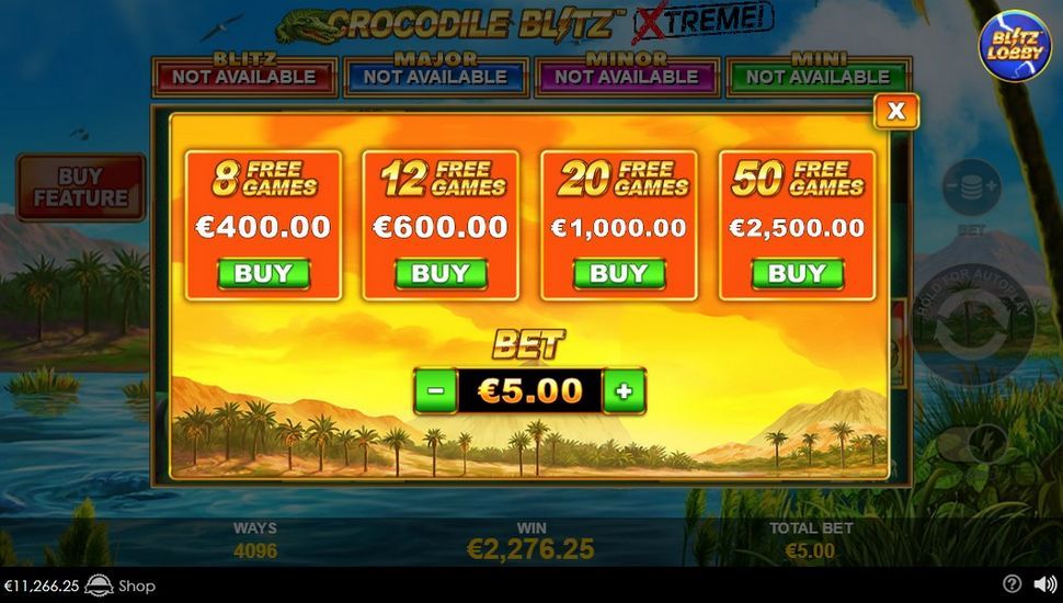 Crocodile Blitz Extreme slot buy feature