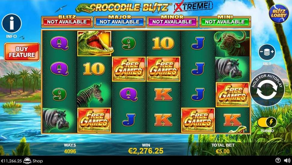 Crocodile Blitz Extreme slot gameplay