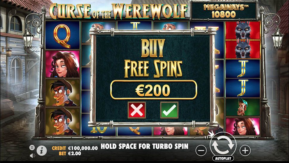 Curse of the Werewolf Megaways slot machine