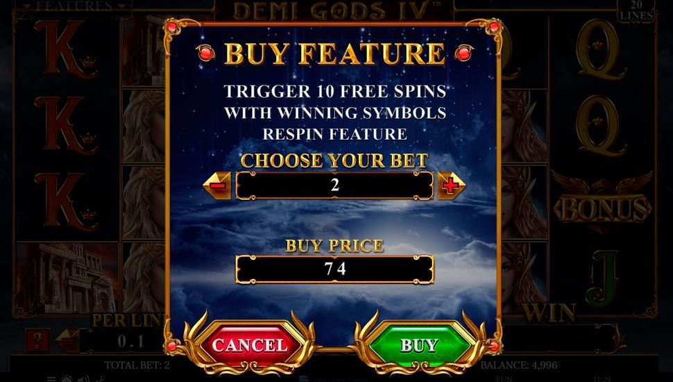 Demi Gods IV Thunderstorm slot - Buy Feature