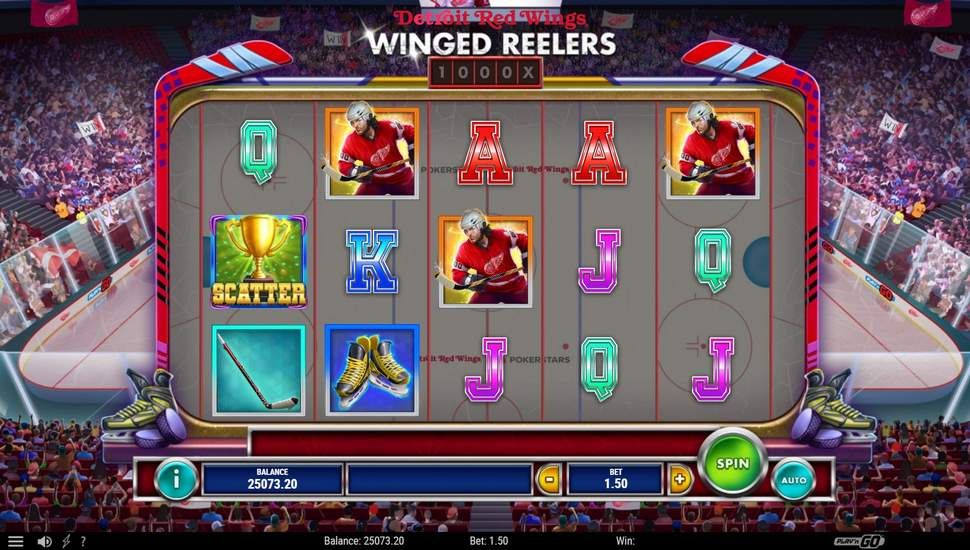 Detroit Red Wings Winged Reelers slot gameplay