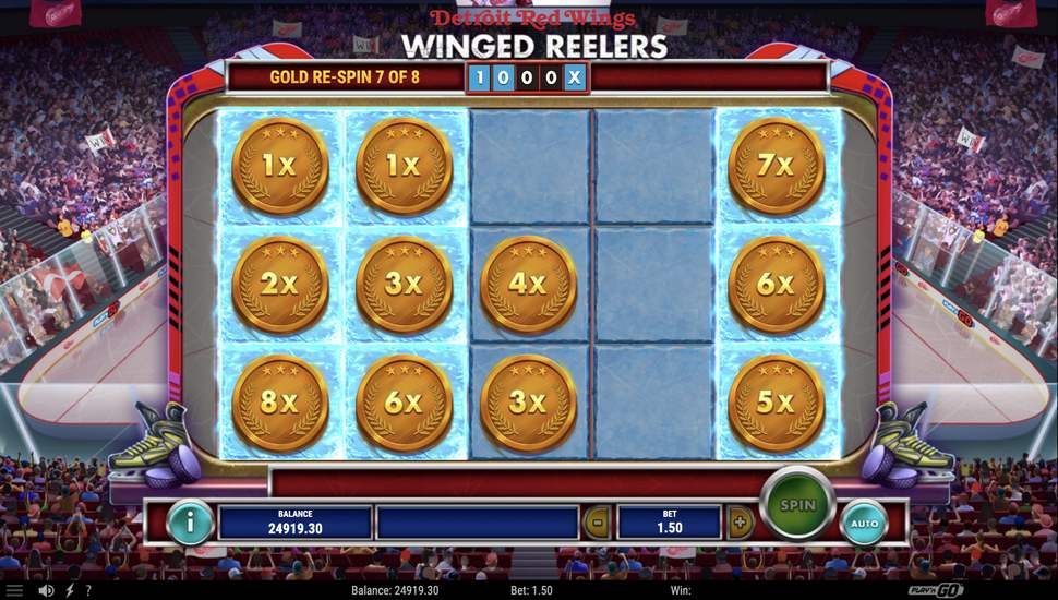 Detroit Red Wings Winged Reelers slot gold re-spins