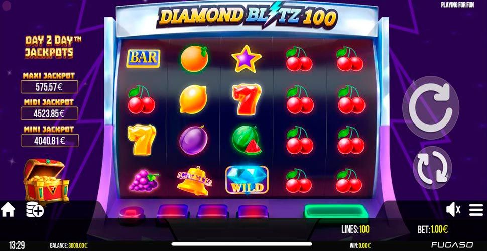 Diamond Blitz 100 slot mobile