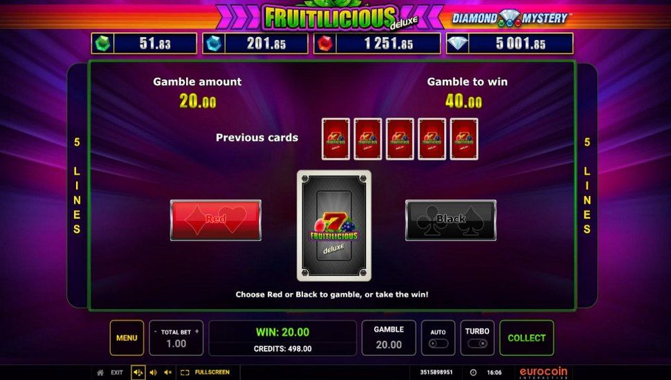 Diamond Mystery Fruitilicious deluxe slot gambling