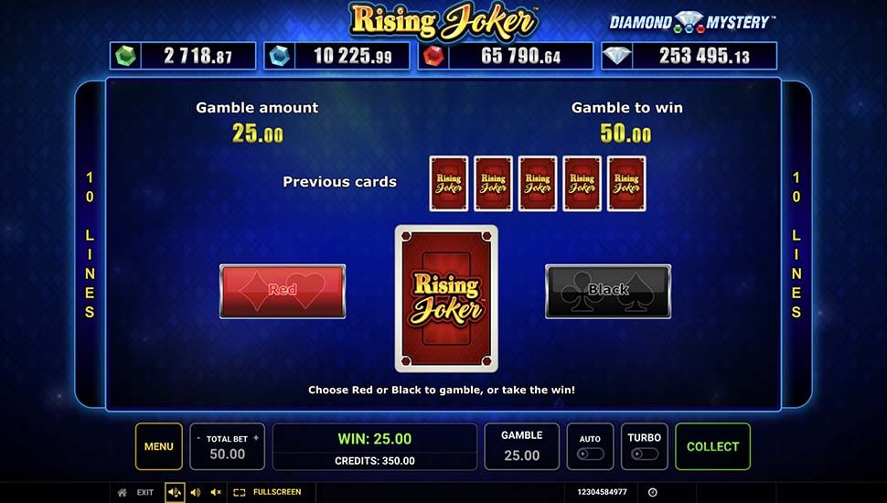 Diamond Mystery Rising Joker slot risk game