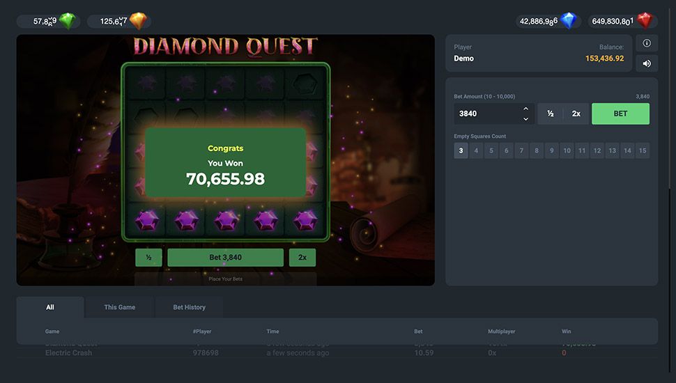 Diamond Quest slot Triggering