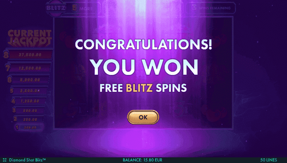 Diamoond shot blitz slot free spins