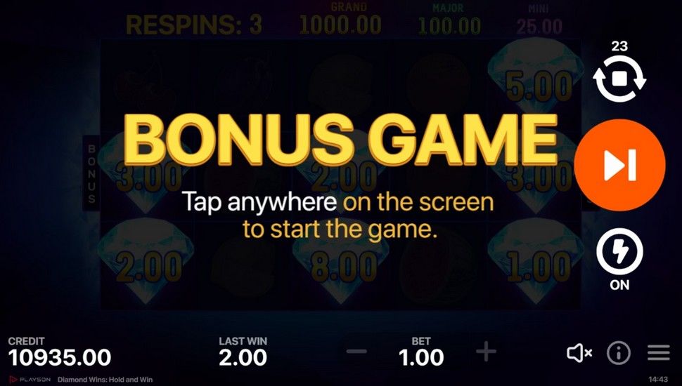 Diamond Wins: Hold and Win Slot - Bonus Game