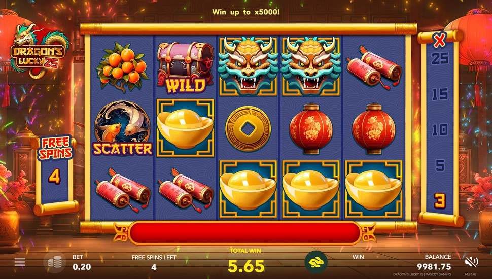 Dragon’s Lucky 25 slot free spins