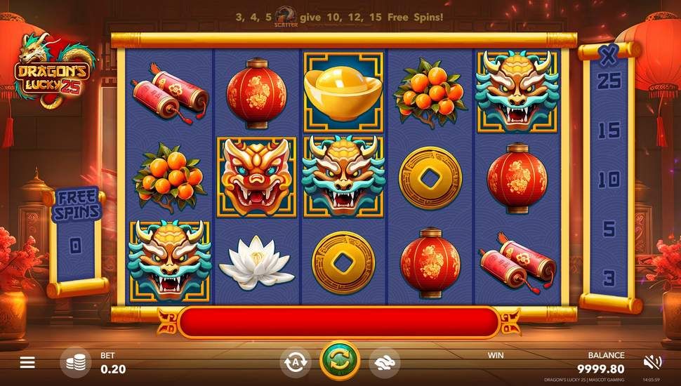 Dragon’s Lucky 25 slot gameplay