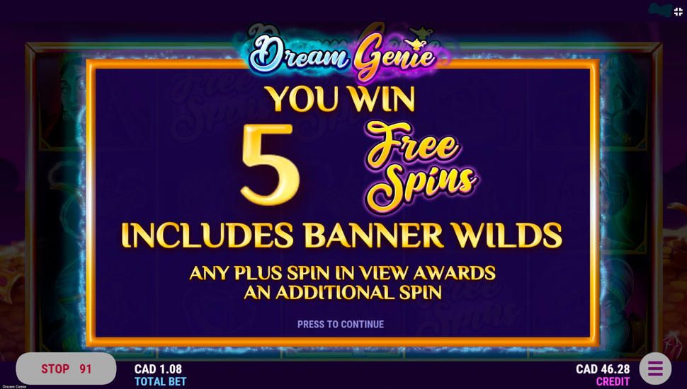 Dream Genie slot Free Spins