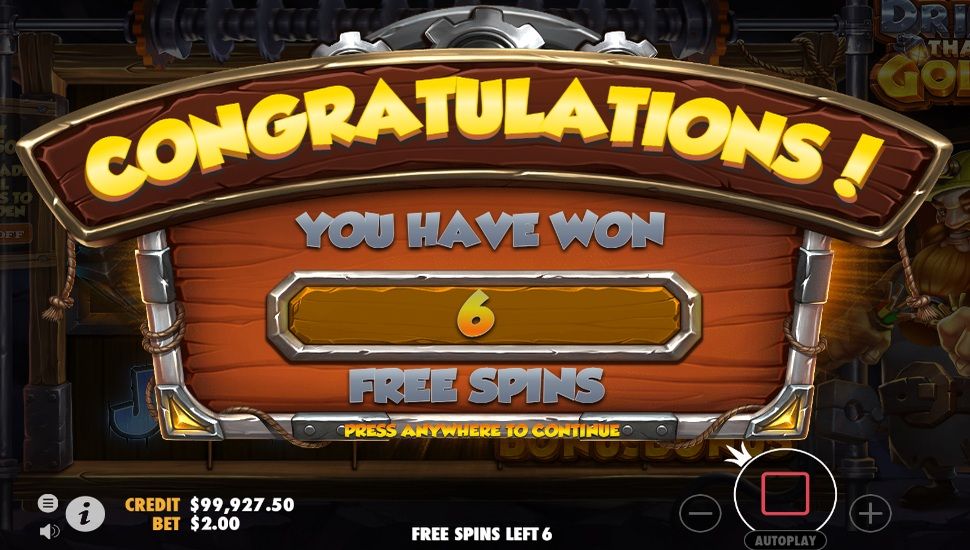 Drill that gold slot - Free spins