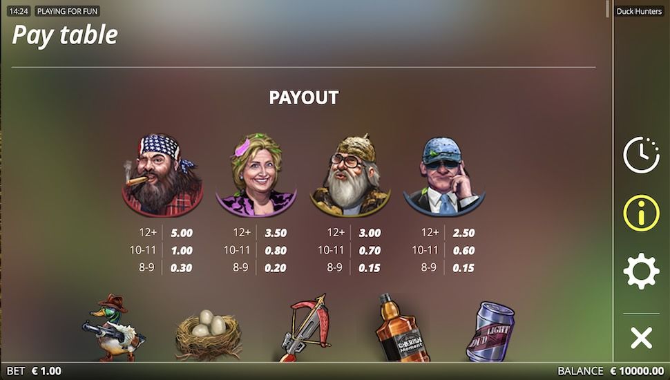 Duck Hunters slot Symbols