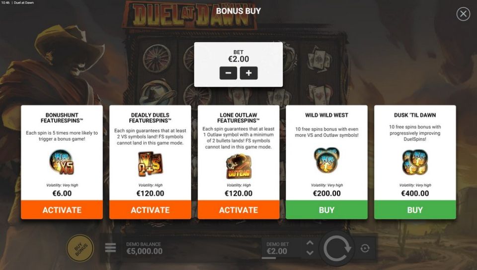 Duel at Dawn Slot Bonus Buy