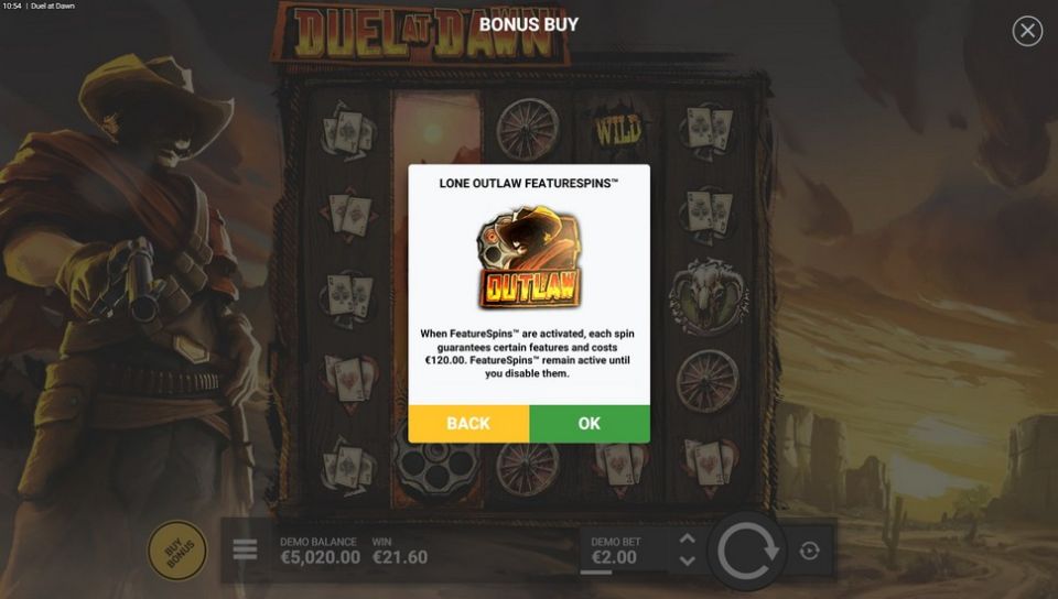 Duel at Dawn Slot Lone Outlaw FeatureSpins