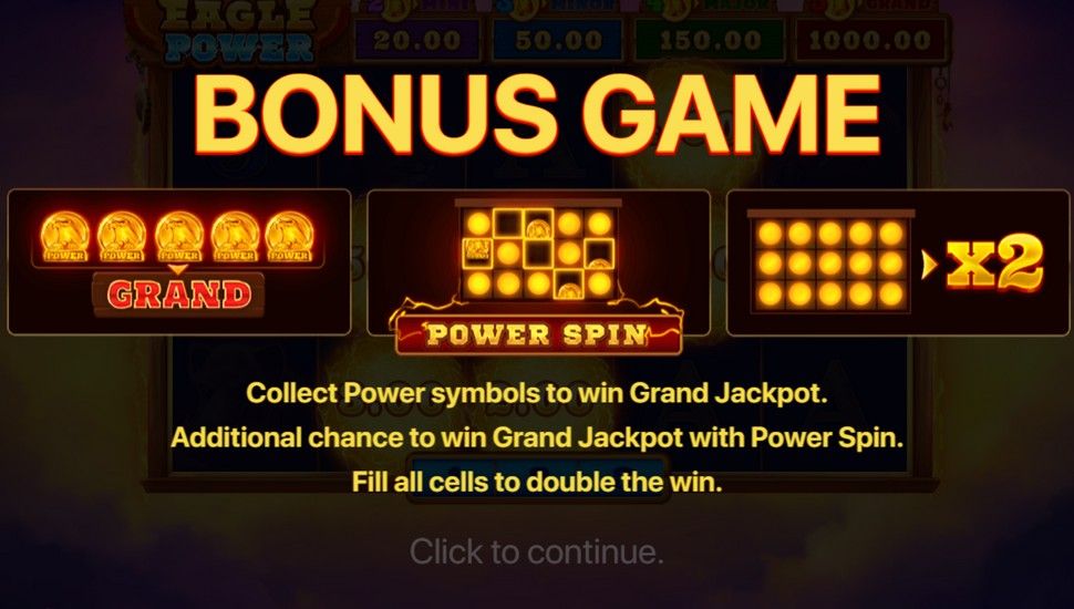 Bonus feature Eagle Power online slot machine