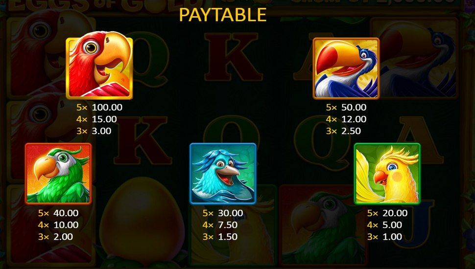 Eggs Of Gold Solt - Paytable