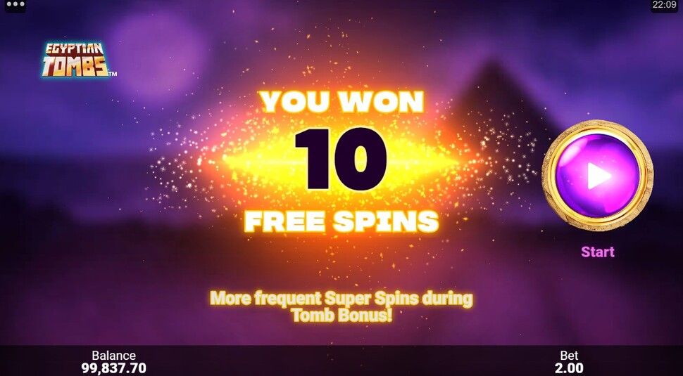 Egyptian Tombs Free Spins