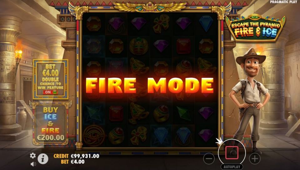 Escape the Pyramid – Fire & Ice slot Fire Feature