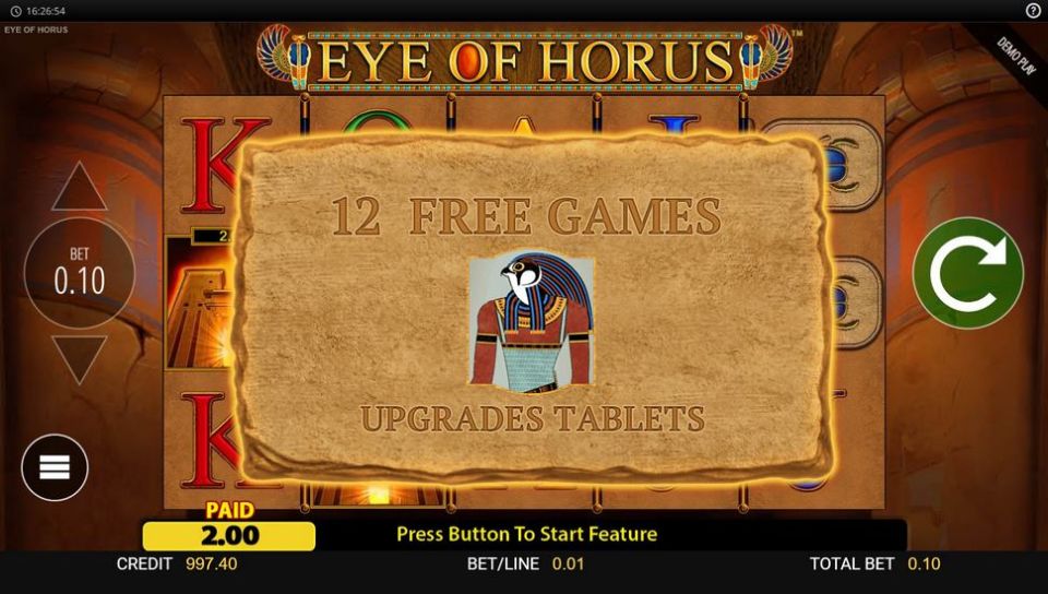 Eye of Horus Slot Free Spins