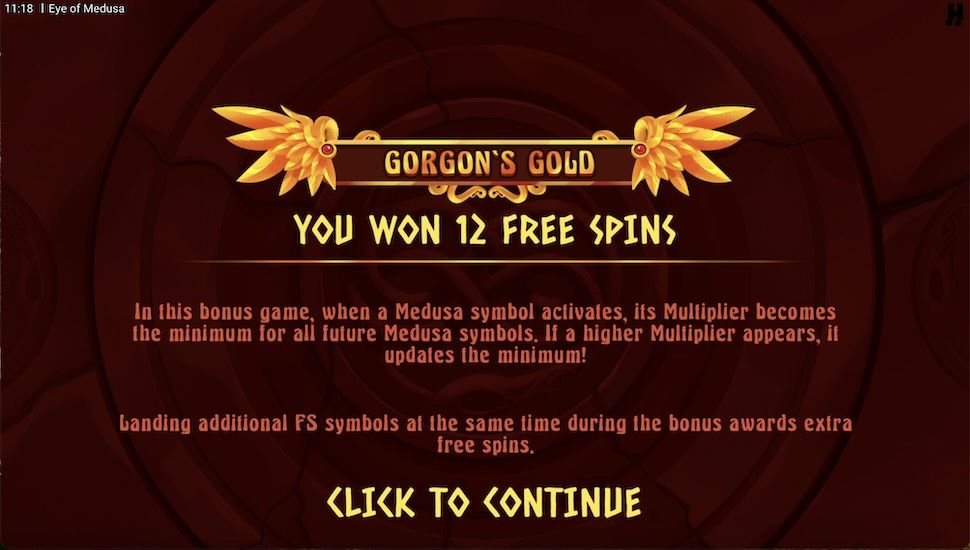 Eye of Medusa slot Bonuses