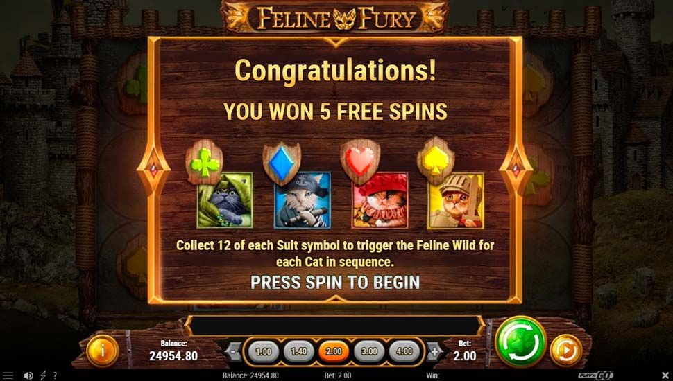 Feline fury slot free spins