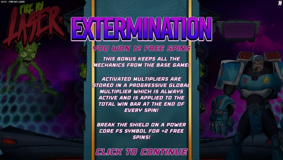 Fire My Laser slot Extermination Free Spins