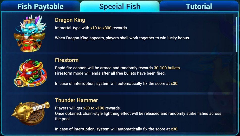 Fishing War fishing game special fishes