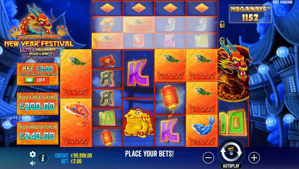 Floating Dragon New Year Festival slot gameplay