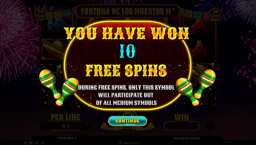 Fortuna de los Muertos II slot Free Spins