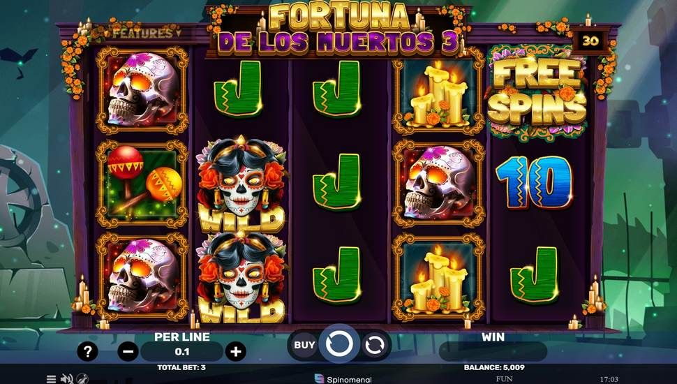Fortuna De Los Muertos 3 slot gameplay
